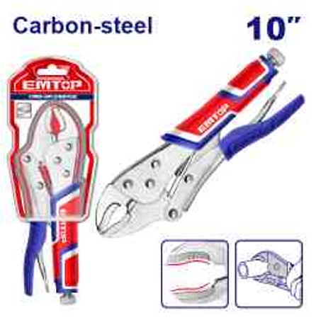 10" Curved Jaw Locking Plier Carbon Steel Nickel Plated 0–50mm Opening